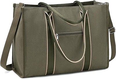 #ad Laptop Tote Bag for Women Work 15.6 Inch Canvas Shoulder Bags Computer Messenger