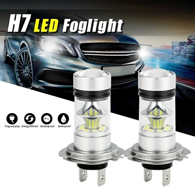 #ad 100W Headlights Bulbs High Power LED 2pcs Set DC 12V 28V H7 Headlight Conversion