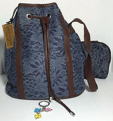New 3 pc denim Bucket bag Shoulder cross body Bag satchel matching pouch $24.99