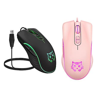 #ad Ergonomic USB Gaming Mouse 6 Button RGB Colorful Lights Mute Computer Mice for