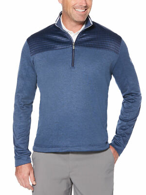 #ad Callaway Men#x27;s 2XL Weather Series 1 4 Zip Printed Fleece Pullover Blue NWT $90