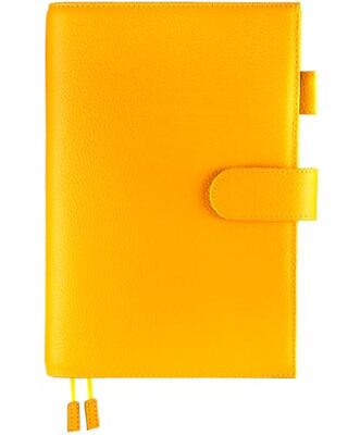#ad A5 Leather Planner Cover for Hobonichi Cousin Stalogy Midori Yellow