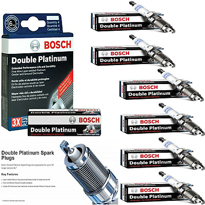 #ad BOSCH OE Double Platinum Spark Plug 6PCS For BMW E82 E88 E90 E91 E92 E83 E70 E85