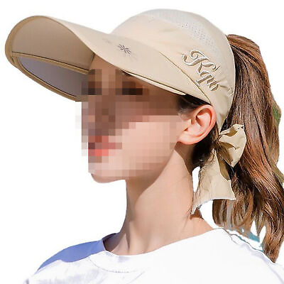 #ad Women#x27;s Summer Wide Brim Sun Cap UV Protection Retractable Beach Sport Visor Hat