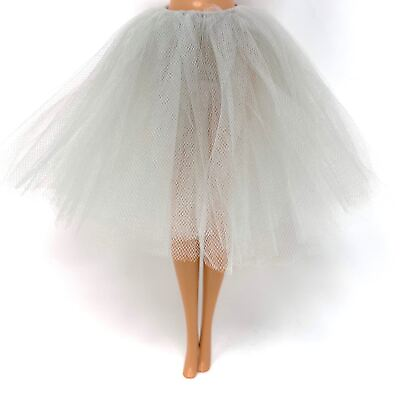 #ad 12 Inch Doll Fashion Handmade Knee Light Gray Ballerina Tutu Skirt
