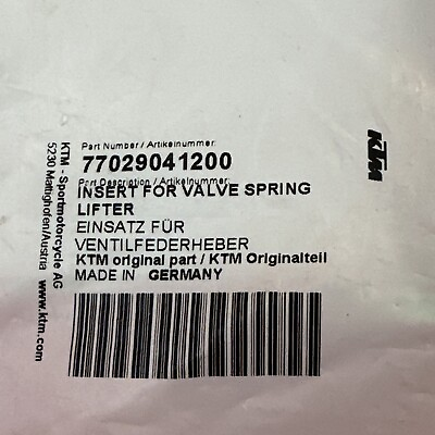 #ad KTM Part 77029041200 Insert For Valve Spring Lifter