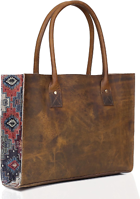 #ad Vintage Genuine Leather Tote Bag for Women Large Shoulder Purse Handbag Shopper