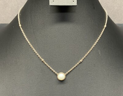 #ad Vintage Lagos 925 Sterling Silver Pearl Pendant Necklace 18 Inch