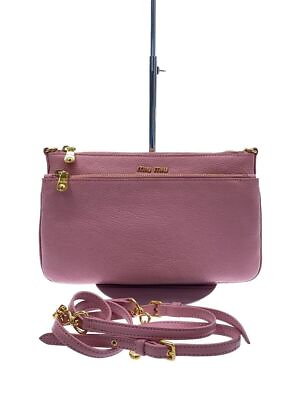 #ad Miu Miu shoulder bag leather Pink plain RP0369 Used