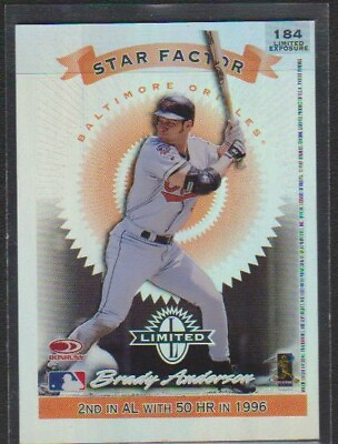 #ad 1997 DONRUSS LIMITED EXPOSURE SF STAR FACTOR #184 BRADY ANDERSON ORIOLES SP 1 40