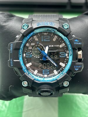 #ad Skmei 1155 Black And Blue Colored Digital Analog Men’s Quartz Watch