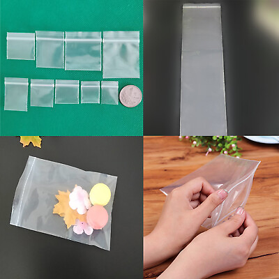 #ad 100pcs Ziplock Bag Plastic Bag Sealed Bag Small Transparent Jewelry Storage Bag