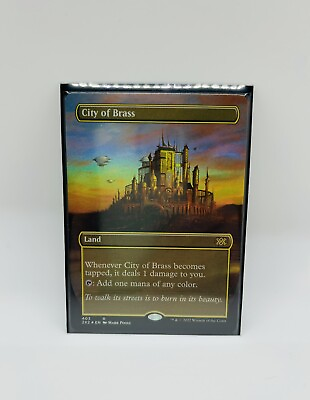 #ad City Of Brass NM Foil Borderless MTG Double Masters 2X2 Unplayed Magic Gathering