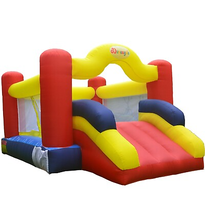 #ad Bounce House Inflatable Bouncer with Air Blower and Slide Family Backyard B...