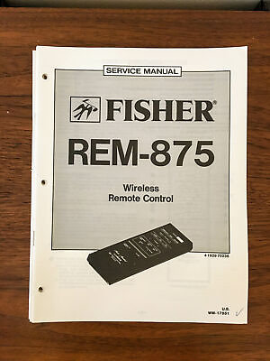 #ad Fisher RS 875 Remote Control Service Manual *Original*