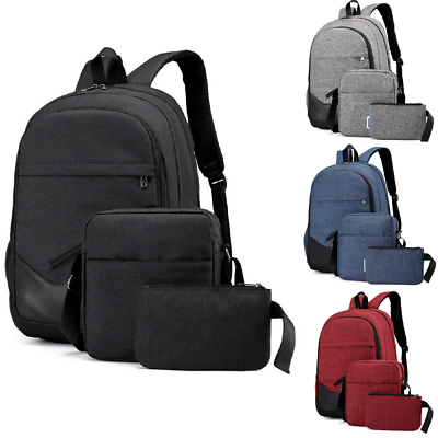 #ad 18quot; Men Women Backpack 3pcs set School Bags Laptop Shoulder BagSatchelHandbag