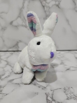 #ad Bunny Rabbit White Purple Pink Blue Hare Mini Stuffed Animal Plush Toy