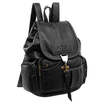 Women Vintage Style Leather Backpack School Travel Shoulder Bag Purse Handbag