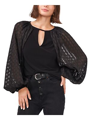 #ad VINCE CAMUTO Womens Black Keyhole Top S