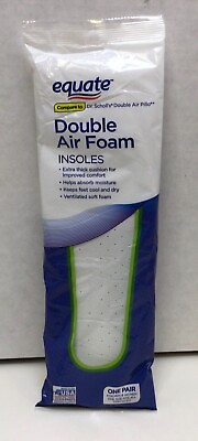 #ad Equate Double Air Foam Insoles Unisex One Size 1 Pair Trim to Fit Free Shipping