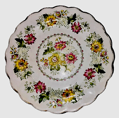 #ad VINTAGE BOOTHS VICTORIA CHINA PATTERN England Floral Scalloped Salad Plate