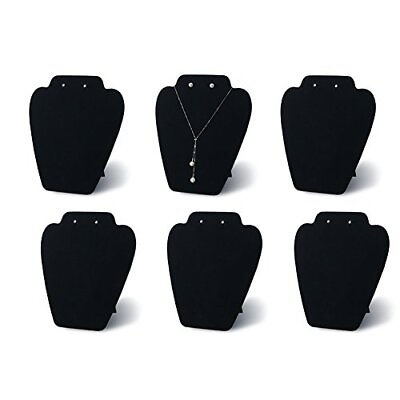 #ad 7TH VELVET 6 Pieces Black Velvet Necklace Display Jewelry Display for Sellin...