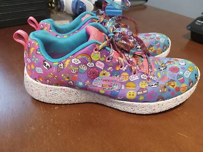 #ad Skechers Burst Emoji Shoe Youth Girl 5 Colorful Glitter Athletic Running Sneaker