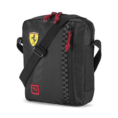 Puma Ferrari Men#x27;s Shoulder Bag Portable Sportswear Crossbody Black Color..
