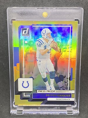 #ad Peyton Manning RARE GOLD HOLO REFRACTOR INVESTMENT CARD COLTS MINT