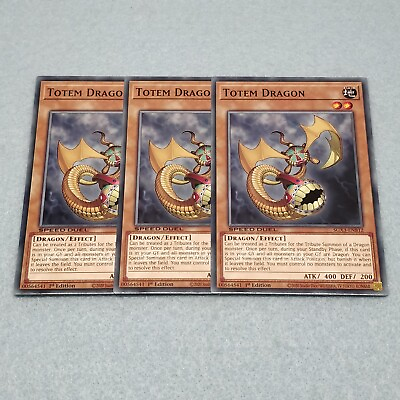 #ad Yugioh Totem Dragon SGX3 1st Edition Common 3 Card Set NM Speed Duel