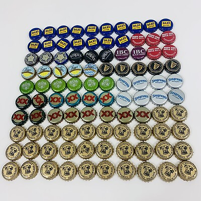 #ad Lot Of 100 Metal Bottle Caps Lids Beer Art Craft Supply Mixed Colors amp; Varieties