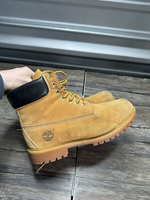 #ad Timberland Men#x27;s 6 Inch Premium Waterproof Boots Wheat Nubuck Men’s Size 9 Prima