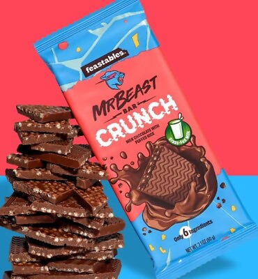 #ad 10 Mr Beast Feastables™ Milk Chocolate Crunch Bar 2.1 oz. Full Size