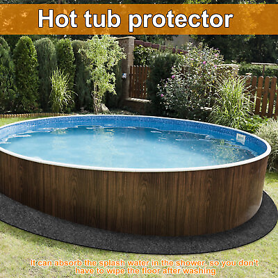 #ad 78 Inch Round Hot Tub Mat Tub Flooring Protector Pad Pool Protector Mat CV