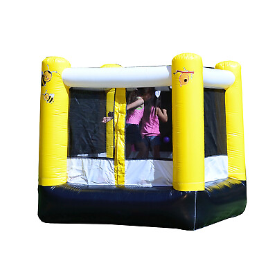 #ad JumpOrange Busy Bee Bounce House Inflatable with Basketball Hoop and Blower