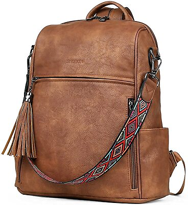 FADEON Leather Backpack Purse for Women Designer Ladies Shoulder Bag Fashion Con $105.35