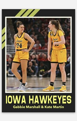 #ad Gabbie Marshall Kate Martin Duo ACEO Iowa Hawkeyes Basketball Card WNCAA