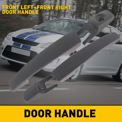 #ad Exterior Door Handle For Ford Focus Set 2008 2011 of 2 Black Plastic EU