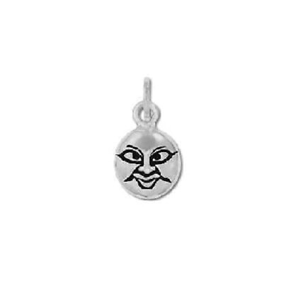 #ad 925 Sterling Silver Moon Face Pendant Jewelry Gifts