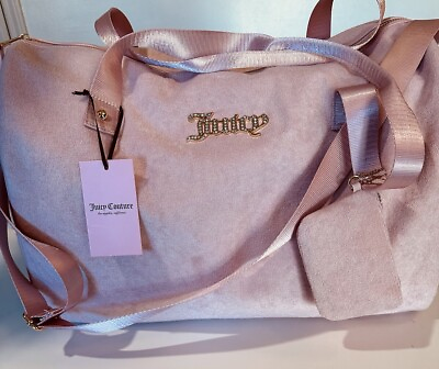 #ad JUICY COUTURE Pink Diamond Terrycloth Weekender Duffle Bag Large NWT
