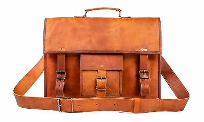 #ad Messenger Shoulder Men Satchel Laptop School Briefcase Bag tough Leather Vintag
