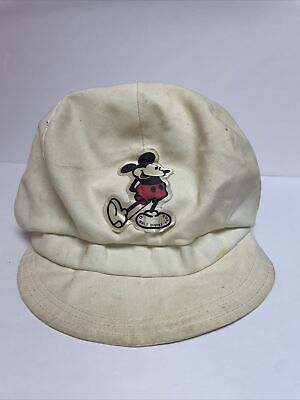 #ad Vintage Disney Mickey Hat Walt Disney Productions 80s Or 90s Cream Rare Unique