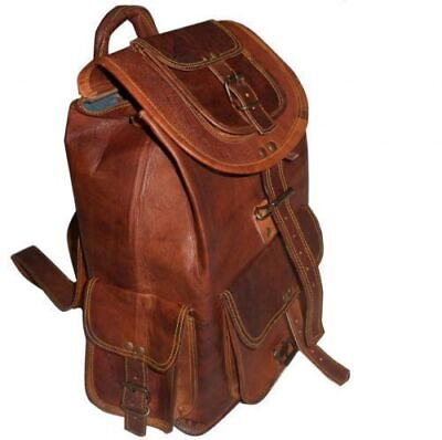 #ad New genuine leather backpack for men and women 18quot;Backpacks