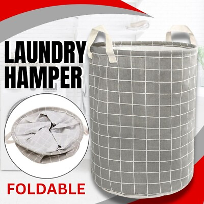#ad Foldable Laundry Hamper Clothes Basket Storage Washing Bag Bin Organizer LARGE