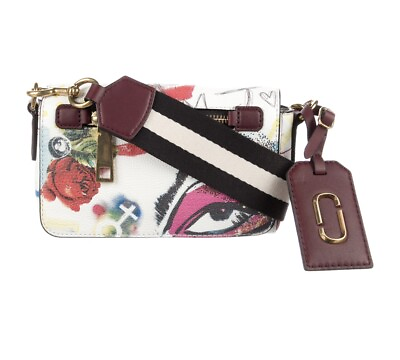 #ad Marc Jacobs Crossbody Bag Graffiti Collage White Multicolor Cowhide Leather