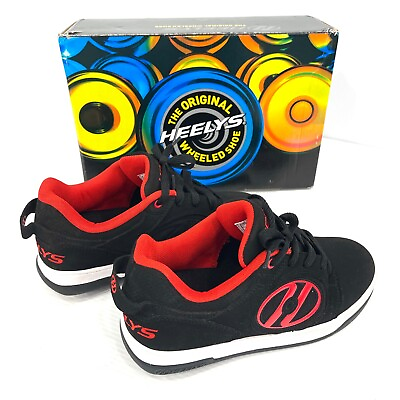 #ad Heelys Voyager Red Black Skate Shoes Mens Sneakers Size 8 with Wheels HE100712