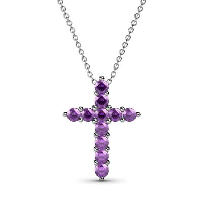 Infinity Cross Pendant Necklace Women Jewelry Charm Purple CZ Cross Women $8.99