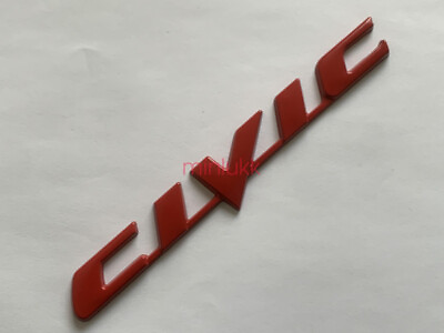 #ad Red Civic Emblem Badge Decal Sticker Trunk Honda JDM Tuner 06 15 8th 9th Gen