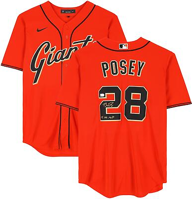 #ad Buster Posey San Francisco Giants Signed Replica Jersey with quot;12 NL MVPquot; Insc