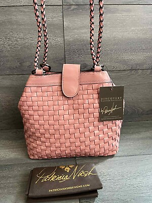 #ad Patricia Nash Discovery Woven Iverna Bucket Bag Lobster Bisque